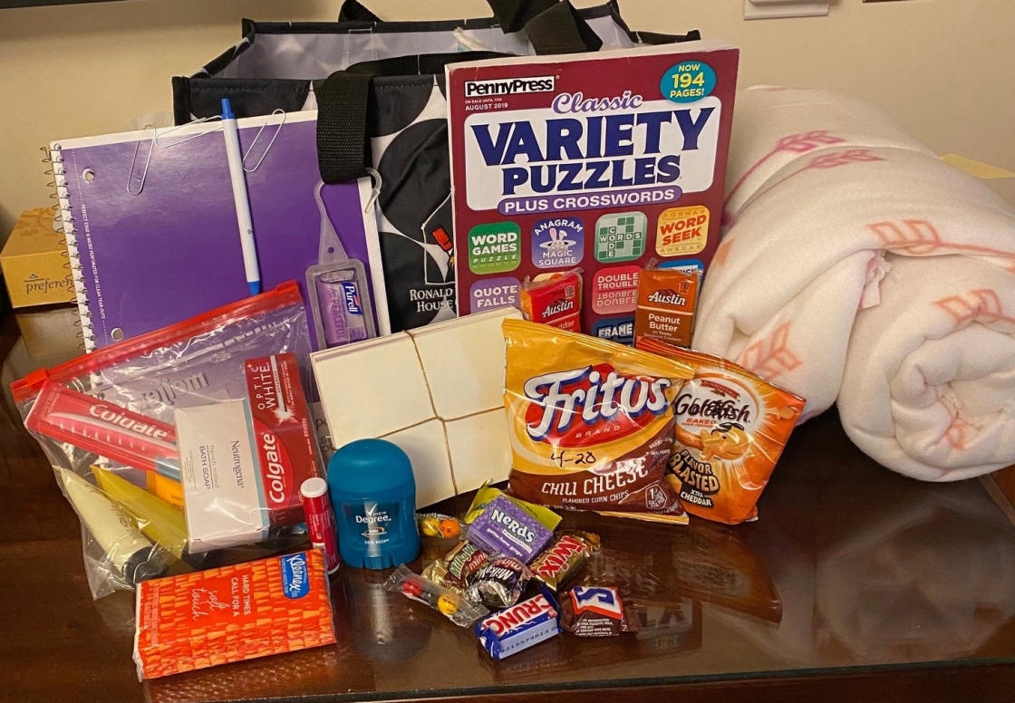 Gift assortment of snacks and games